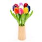 Preview: Wooden tulip bouquet, wooden flowers, 9 wooden tulips, 34 cm, including nature wooden vase, bouquet, decoration, gift, multicolor