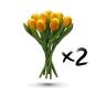 Preview: 2x Tulip bouquet made of wood - 9 hand-painted wooden tulips, 20 cm tall, yellow/orange, wooden flower decoration, made in Holland