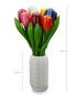 Preview: 9 wooden tulips including 3D vase, 34 cm high, tulip bouquet, hand-painted, decoration, gift, Made in Holland