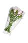Preview: Tulip bouquet made of wood - 9 hand-painted wooden tulips, 34 cm tall, white/pink, wooden flower decoration, made in Holland