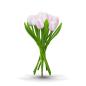 Preview: Tulip bouquet made of wood - 9 hand-painted wooden tulips, 34 cm tall, white/pink, wooden flower decoration, made in Holland