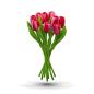 Preview: Tulip bouquet made of wood - 9 hand-painted wooden tulips, 34 cm tall, red/white, wooden flower decoration, made in Holland