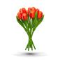 Preview: Tulip bouquet made of wood - 9 hand-painted wooden tulips, 34 cm tall, orange/red, wooden flower decoration, made in Holland